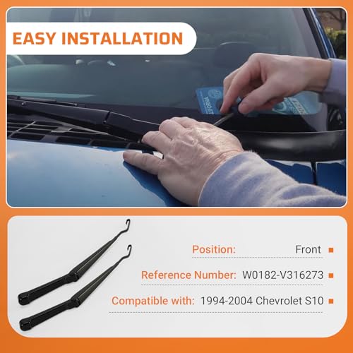 Dilomber For S10 Windshield Wiper Arm Pair Kit Fits for 1994-2004 Chevrolet S10 Pickup Wiper Arms, Front Driver Passenger Side Windshield Wiper Arm Set - Front Wiper Arm, 1 Year Worry-Free - Image 5