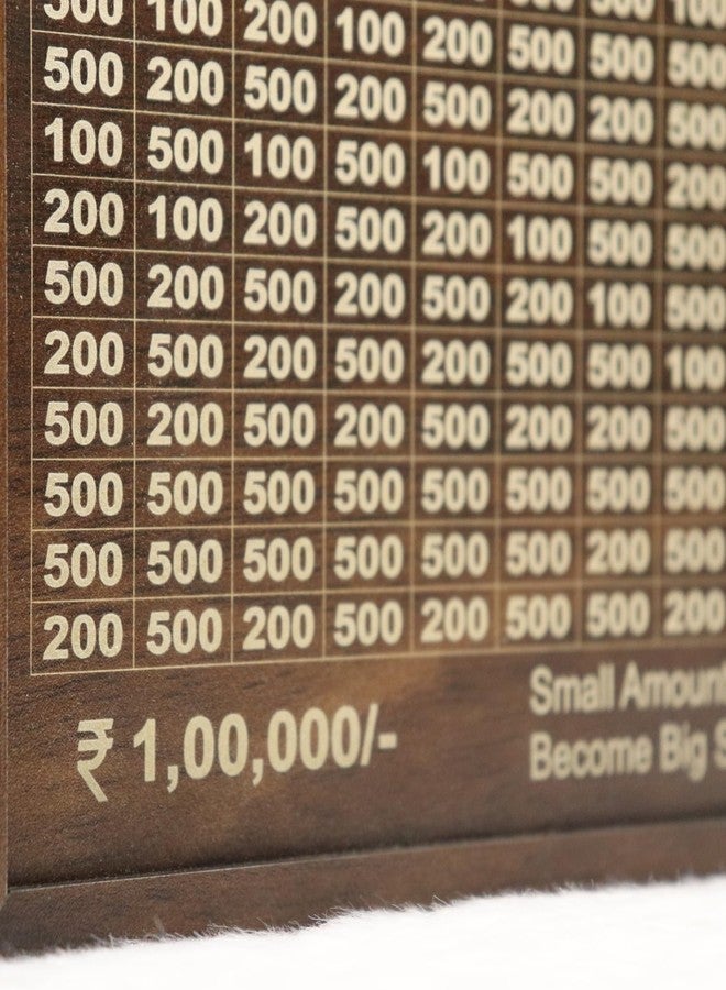ADKD Piggy Bank for Adults 10000 Saving Challenge Cash Wooden Box, Coin Box with Carved Design, Savings Box, Mini Bank - Image 2