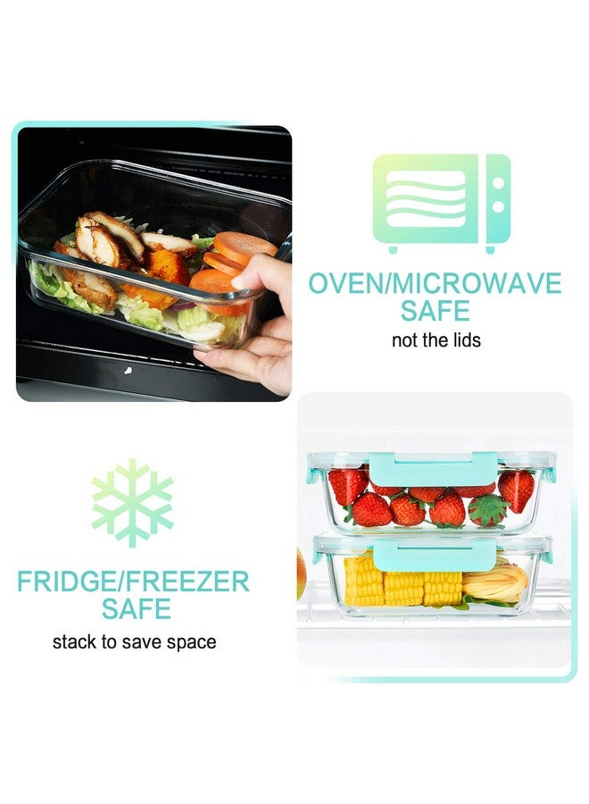 M MCIRCO M MCIRCO [5-Packs, 36 Oz.] Glass Meal Prep Containers with Locking Lids Glass Food Containers,Airtight Lunch Container,Microwave, Oven, Freezer and Dishwasher (4.5 Cup, Green)  - Image 5