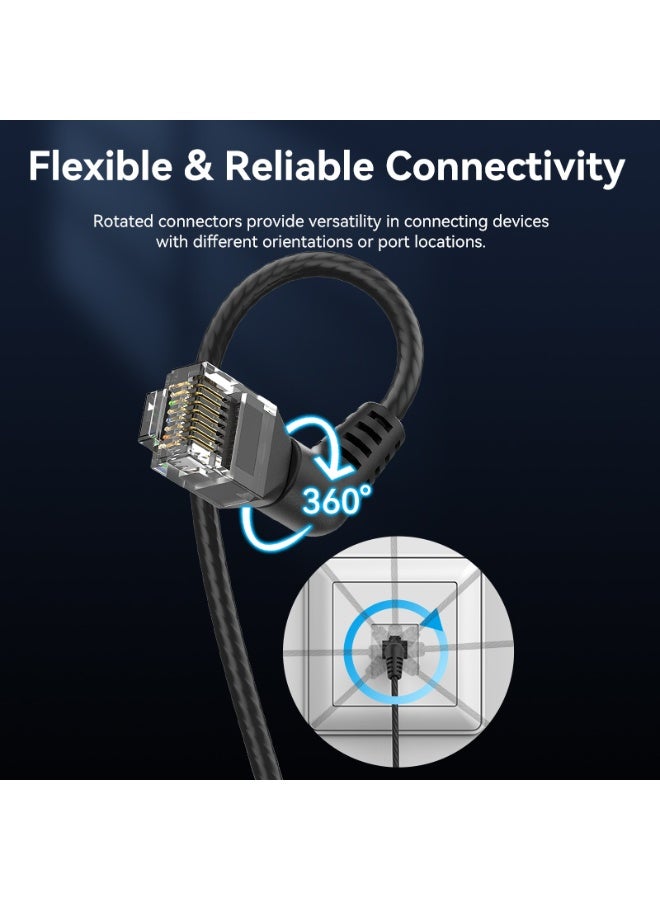 VENTION Cat6A UTP Rotate Right Angle Ethernet Patch Cable 0.5M Gray Slim Type Model # IBOHD - Image 2
