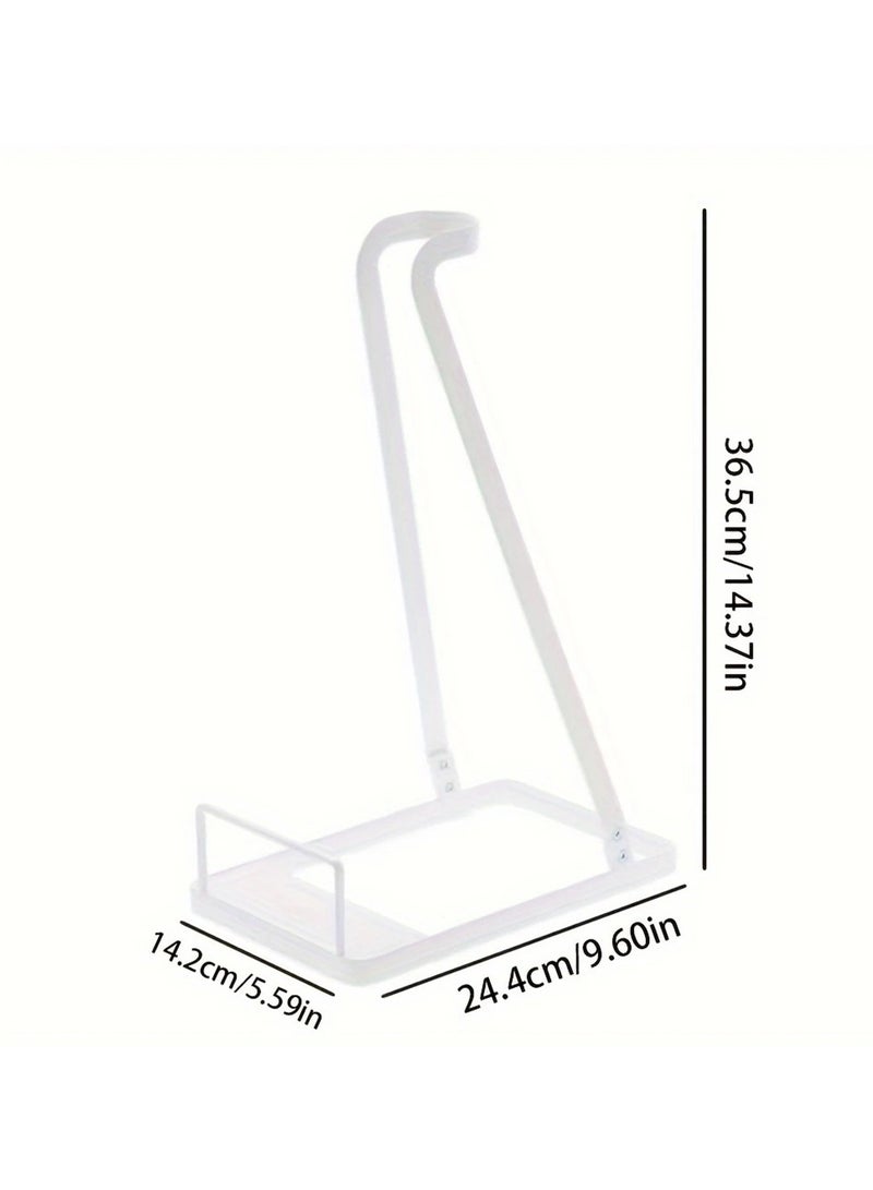 عربست رف تخزين حامل المكنسة الكهربائية، رف تخزين معدني عصري للزوايا، حامل مكنسة كهربائية محمول قائم بذاته، تجميع بدون حفر، تصميم رف مفتوح، رف منظم للمطبخ (أسود) - Image 4