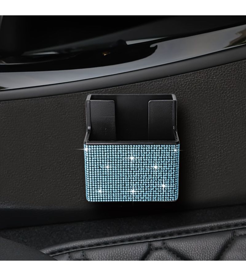 Black Car Interior Paste Type Multifunctional Organizer Box For Mobile Phone And Glasses Storage - Image 5