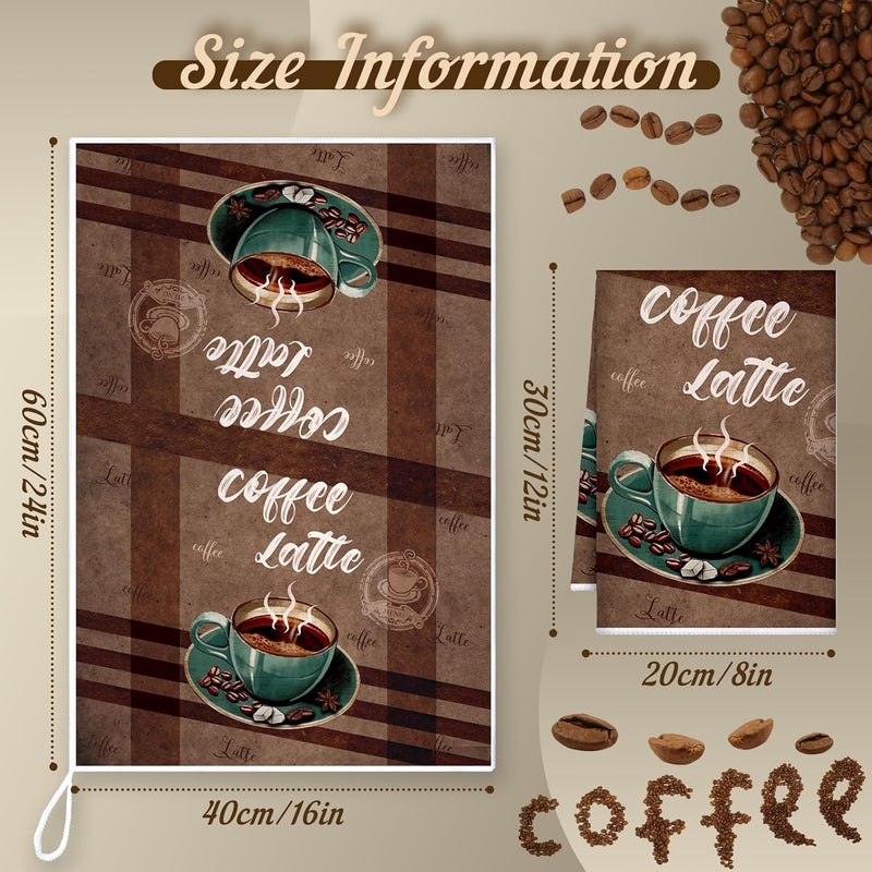 Boyiee Set of 6 Coffee Kitchen Towels Brown Dish Towels 24 x 16 Inches Absorbent Decorative Dish Cloths Retro Hand Accessories for Coffee Bar Decor Housewarming Gifts Wedding Shower Decoration - Image 4