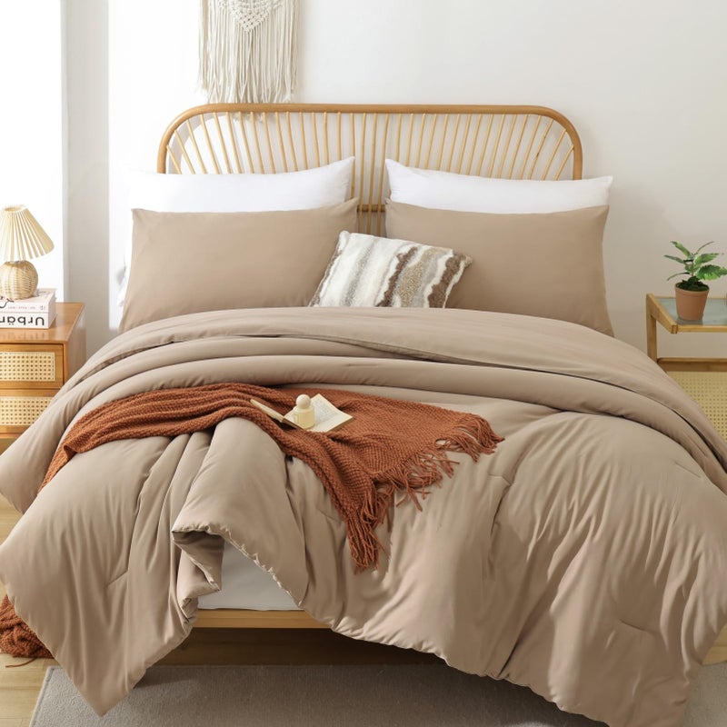 ROSGONIA ROSGONIA TwinTwin XL Comforter Set for Girls Boys Taupe Brown 1 Tan Comforter  1 Pillowcase All Season Kids Comforter Lightweight Dorm Bedding 