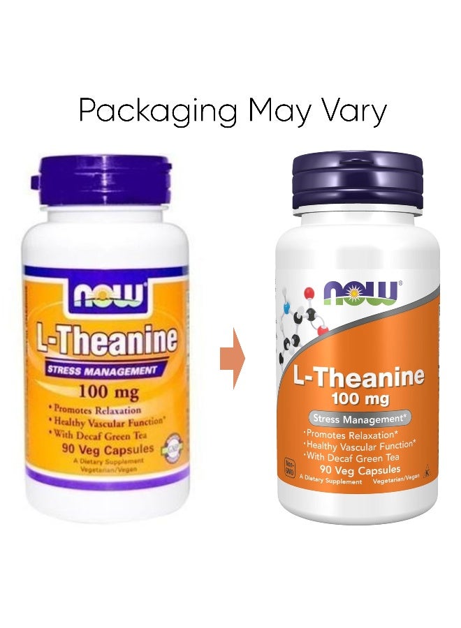 ناو فودز مكمل غذائي إل-ثيانين للتحكم في التوتر- 90 كبسولة - Image 2