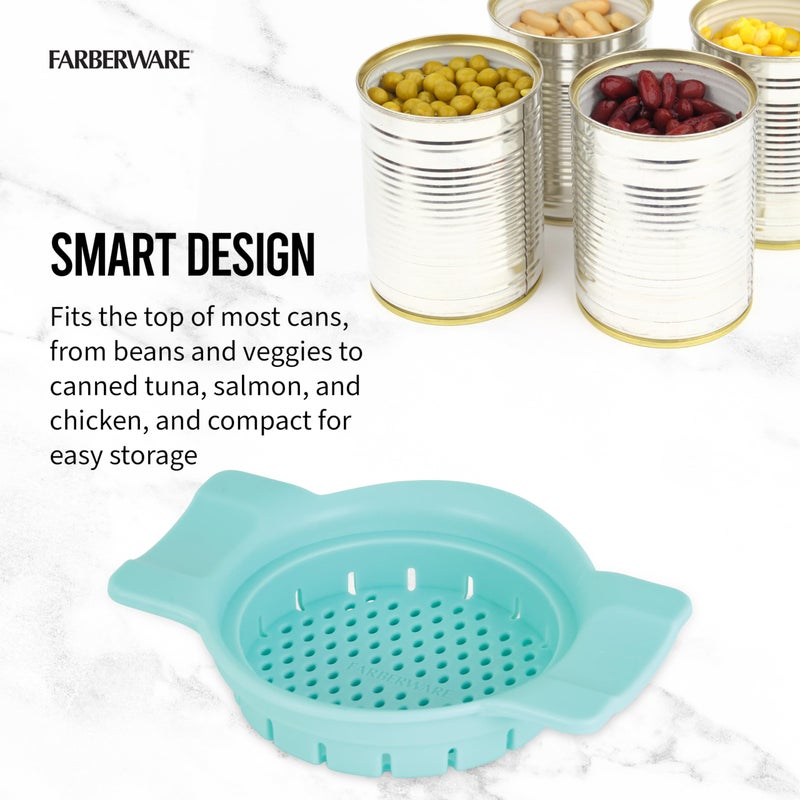 Farberware Can Colander Strainer, For Quick and Easy Straining of Pasta, Fruits, Vegetables, Juices, Tuna and More, Fits Most Standard Cans, Dishwasher Safe, Aqua Sky - Image 5