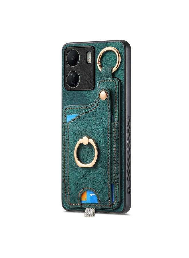 S-TOP Case For Redmi 9C Retro Skin-feel Ring Card Bag Phone Case with Hang Loop - Image 2