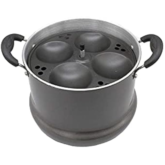 صانعة آيدلي غير لاصقة، 24 آيدلي، 6 أطباق، قاعدة حثية، سوداء مستديرة من الفولاذ المقاوم للصدأ - Image 4