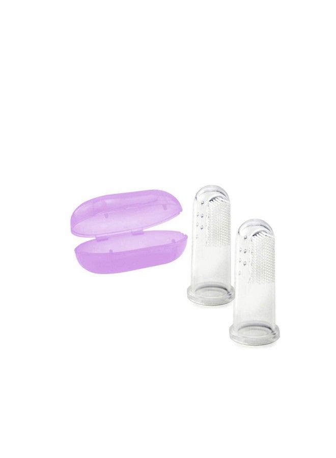 Beebaby Silicone Finger Brush With Carry Case (Violet) (Pack Of 2) - Image 3