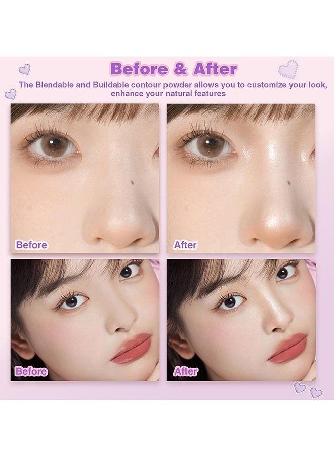 ماك أندي باليت تظليل كونتور هايلايتر للوجه ، نحت طويل الأمد بودرة مضغوطة لامعة ناعمة مكياج لبشرة دافئة ذات لون فاتح مع مرآة # 02 - Image 5