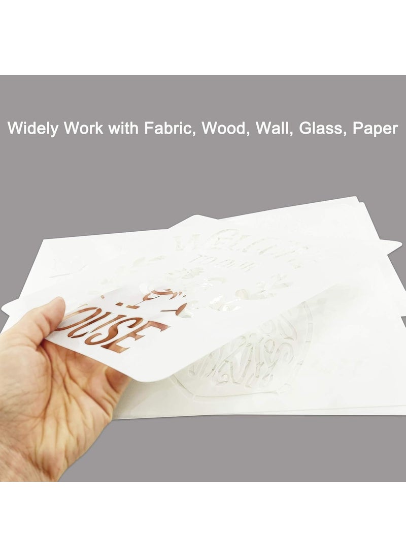 BETITETO Family Theme Plastic Stencils Template Reusable for Art Projects Drawing DIY Painting on Wood Wall Scrapbooking - You are My Sunshine - Set of 8  - Image 4