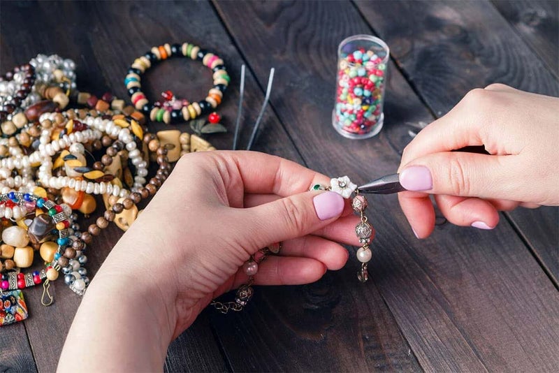 DIY Crafts DIY Crafts 100x Approxe, Gold Kit, Jewelry Making Starter Kit -Assorted Beads, Craft Wire, Hoops for Pendants, Plier Set, Cutting T (100x Approxe, Gold Kit)  - Image 4