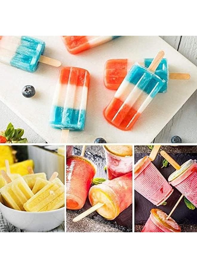 مارك أعواد المصاصة 4.5 بوصة أعواد حرفية خشبية لآيس كريم مصاصة شمع راتينج تحريك لوازم فنية للأطفال 50 قطعة - Image 4