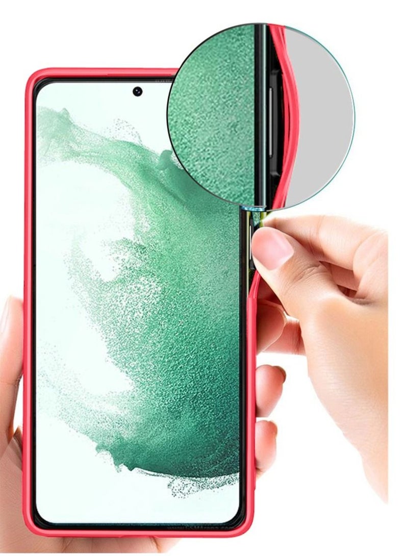 Wtech Silicone Matte Translucent Back Case Cover For Samsung Galaxy S22 5G Plus Red - Image 3