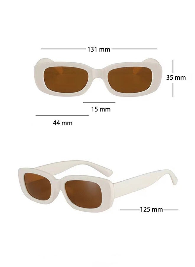 Square Polarized Children sunglassesSunglasses, UV385 Protection Lens Shades, Outdoor UV Resistant Plastic Sunglasses for Boys and Girls Age 2-10 (Beige) - Image 2