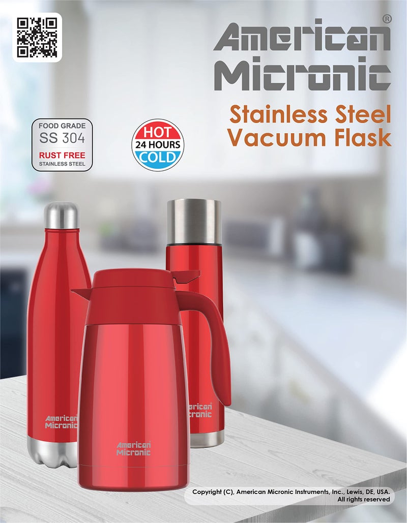 AMERICAN MICRONIC® Stainless Steel (304 Grade) Vacuum Insulated Flask Water & Beverage Carafe-AMI-KE100 - Image 2