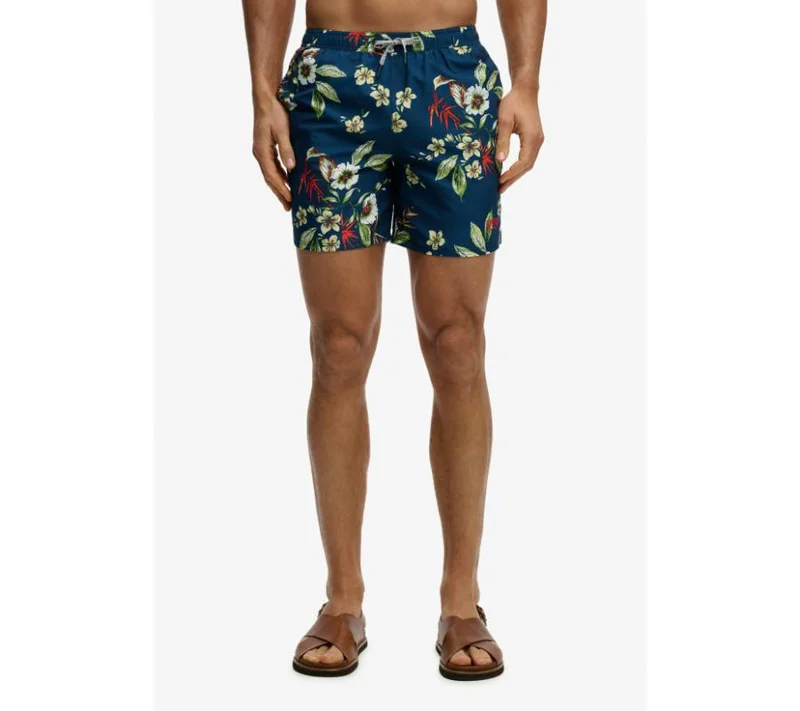 Superdry Hawaiian Print 16-inch Swim Shorts