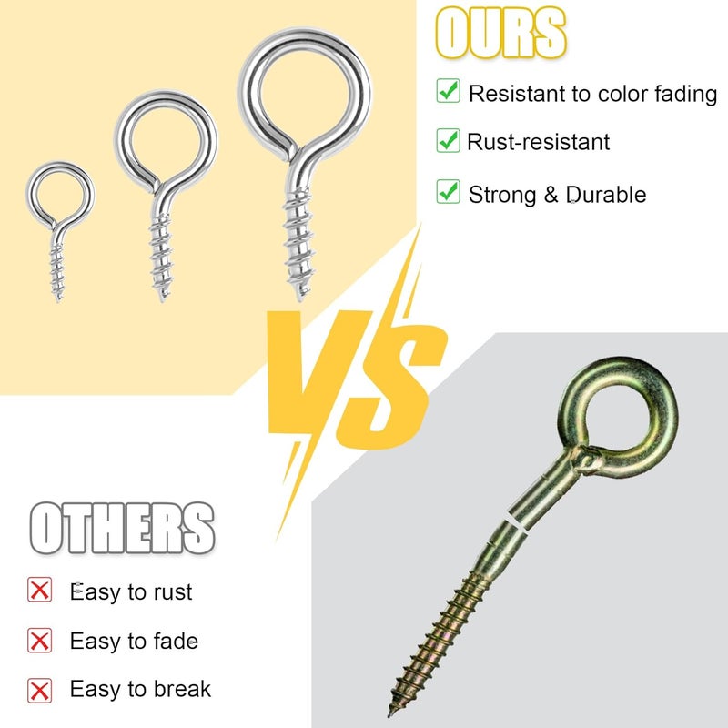 Romeda 720PCS Small Screw Eye Pins, 3 Styles of Mini Eye Screws, Eyelet Pins Hooks for DIY Crafts, Art Projects, Tiaras and Jewelry Making - Silver - Image 3