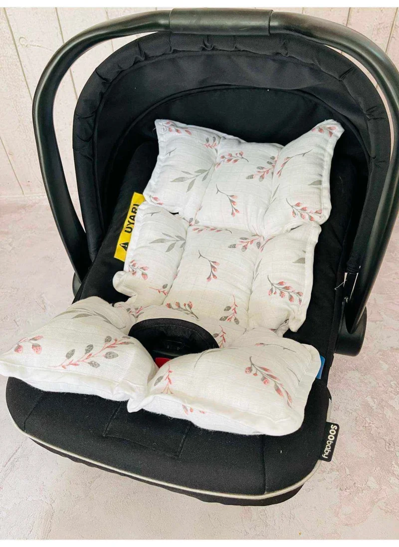 juniperus Powder Leaf Muslin Cloth Stroller Cover and Infant Carrier Cushion