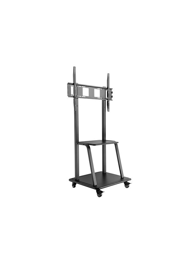 نيوستار عربة تلفاز متنقلة فائقة التحمل، تناسب شاشات LED/LCD المنحنية من 37 إلى 100 بوصة، حامل بعجلات مع رف، تحمل حتى 150 كجم، VESA حتى 800×600 مم، الموديل 91-T1035M - Image 1
