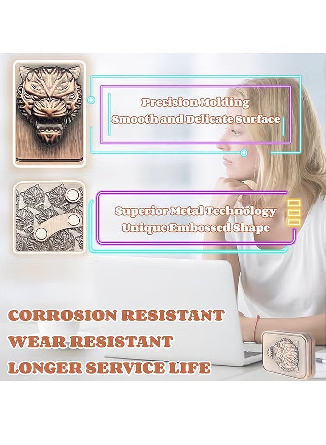 HS Tiger Head Carving Metal Poker Fidget Slider, Men's EDC Hand Slider, Poker Push Card Stress Relief Toys, Magnetic Metal Poker Fidget Toys, Office Desk Toys Gifts For Boyfriend And Father - Image 5