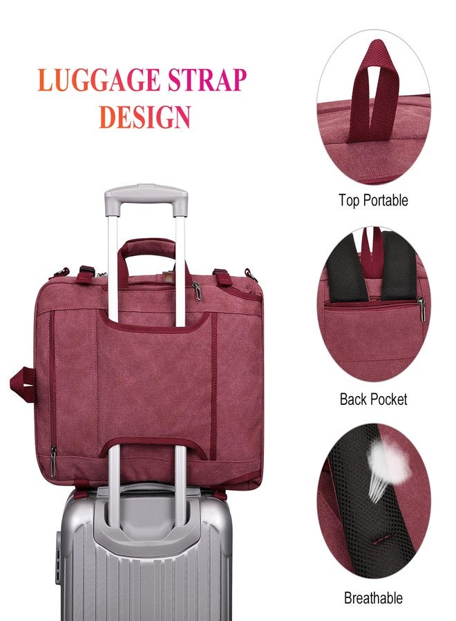 WITZMAN Canvas Backpack with USB Charging Port Large Travel Backpack Luggage Carry-on Fit 17 inch Laptop for Men, Red, Upgraded/19.5 inch, Travel Backpacks - Image 5