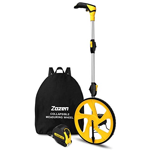 Zozen Measuring Wheel in Feet and Inches, Mechanical/Double Collapsible/One Key to Reset/Kickstand to Keep Stand/Starting Point Arrow and Cloth Carrying Bag, 0-9,999 Ft Measure Wheel. - Image 1