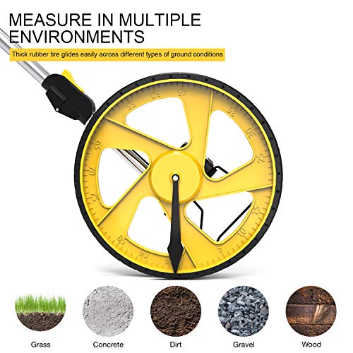 Zozen Measuring Wheel in Feet and Inches, Mechanical/Double Collapsible/One Key to Reset/Kickstand to Keep Stand/Starting Point Arrow and Cloth Carrying Bag, 0-9,999 Ft Measure Wheel. - Image 2