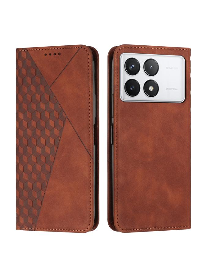 The Bros Case For Xiaomi Redmi K70 / K70 Pro Diamond Splicing Skin Feel Magnetic Leather Phone Case
