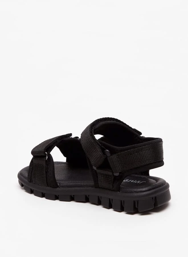 جونيورز Boys Solid Open Toe Sandals with Hook and Loop Closure