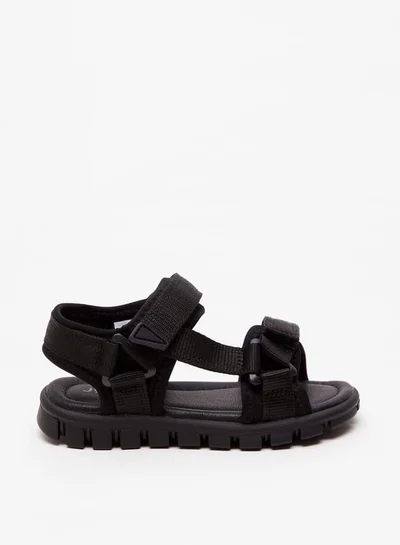 جونيورز Boys Solid Open Toe Sandals with Hook and Loop Closure