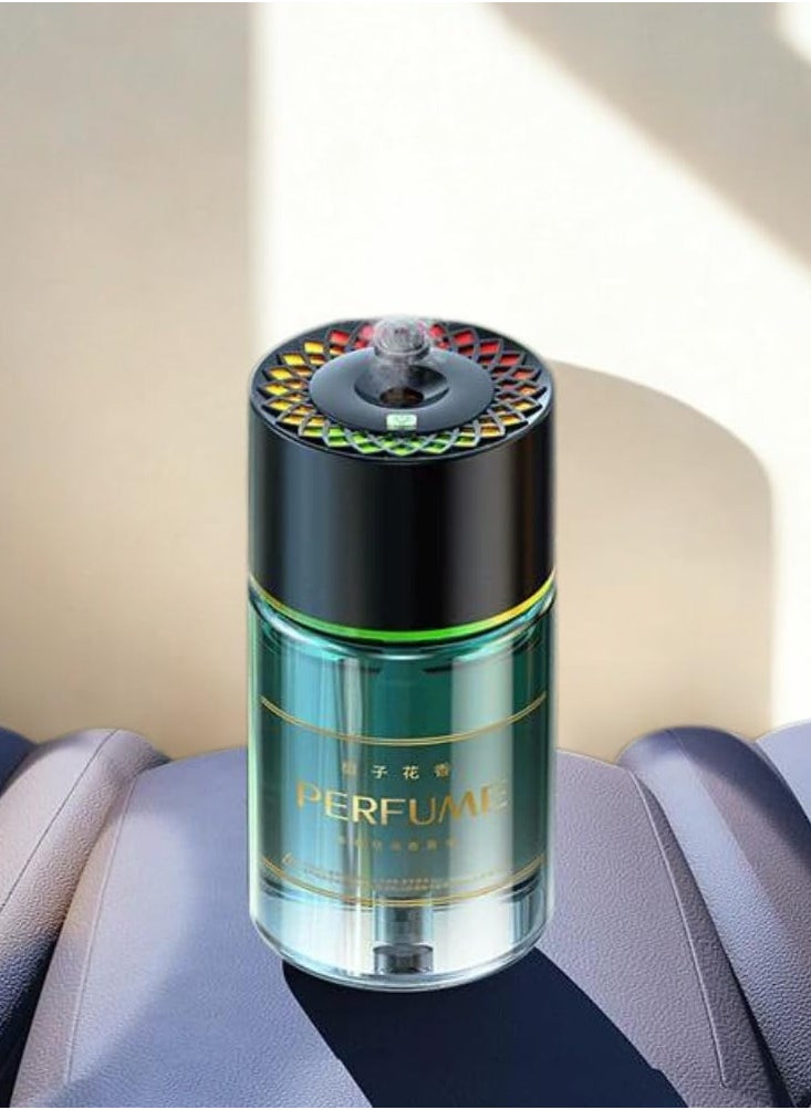 Generic Car Fragrance Classic Cologne Essential Oil Car Humidifier Diffuser with LED Lights - Green Car Humidifier Aromatherapy Machine USB Cool Mist Mini Portable Diffuser for Car Home Office Bedroom  - Image 1