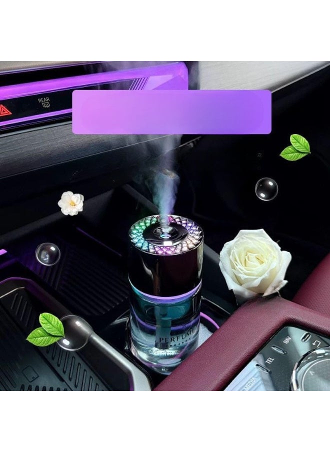 Generic Car Fragrance Classic Cologne Essential Oil Car Humidifier Diffuser with LED Lights - Green Car Humidifier Aromatherapy Machine USB Cool Mist Mini Portable Diffuser for Car Home Office Bedroom  - Image 4