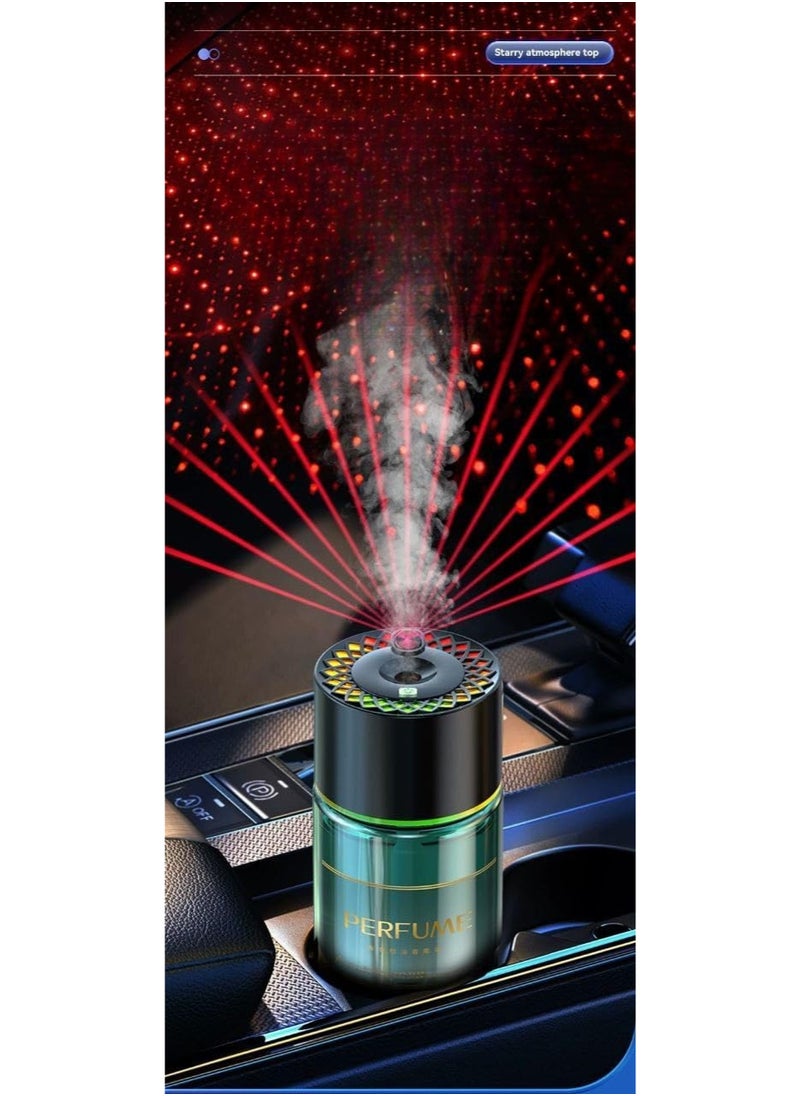 Generic Car Fragrance Classic Cologne Essential Oil Car Humidifier Diffuser with LED Lights - Green Car Humidifier Aromatherapy Machine USB Cool Mist Mini Portable Diffuser for Car Home Office Bedroom  - Image 3