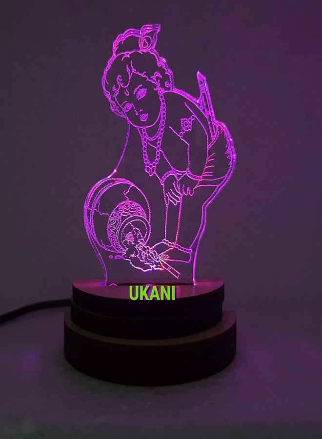 UKANI 3D USB Bal Krishna Night Lamp for Car/Office/Desktop/Gift/Table Top 7 Color Change Light Size 3 Inch - Image 2