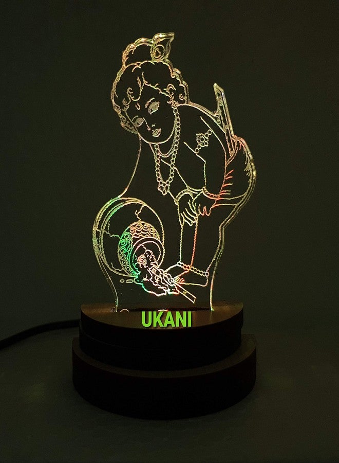 UKANI 3D USB Bal Krishna Night Lamp for Car/Office/Desktop/Gift/Table Top 7 Color Change Light Size 3 Inch - Image 1