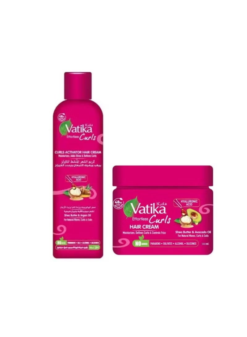 فاتيكا كريم تنشيط تجعيد الشعر 330 مل وكريم ترطيب الشعر الذي يُترك على الشعر 300 مل