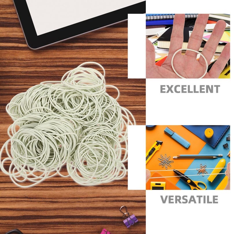 BESTonZON White Rubber Bands 500g Bulk 4cm Diameter Strong Elastic Binding Bands for Office School and Home Use Thick Non-slip for Document Organization and Crafts - Image 3