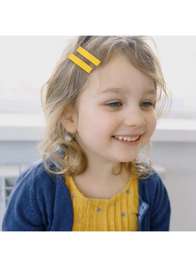 Cinaci 60 Pack/30 Pairs 5 Cm 2 Inch Solid Plain Grosgrain Ribbon Cloth Fabric Covered Fully Lined Diy Metal Alligator Hair Clips Duckbill Barrettes Accessories For Baby Girls Toddlers Kids Teens - Image 2