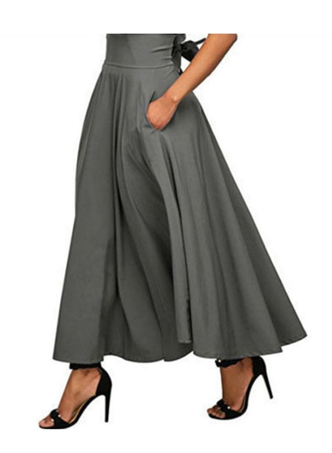 Loquat New Women's Half Skirt Solid Color Binding Ankle-length Corset Skirt - Image 1