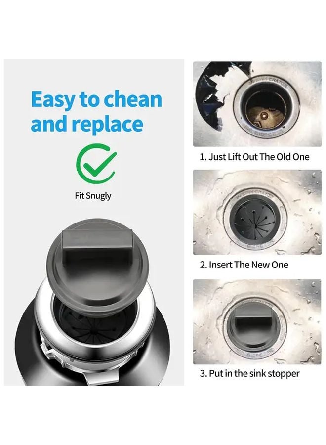 Black Garbage Disposal Splash Guard And Cover Heavy Duty Rubber Drain For 3 Inch Sink - Image 5