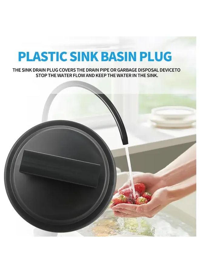 Black Garbage Disposal Splash Guard And Cover Heavy Duty Rubber Drain For 3 Inch Sink - Image 3