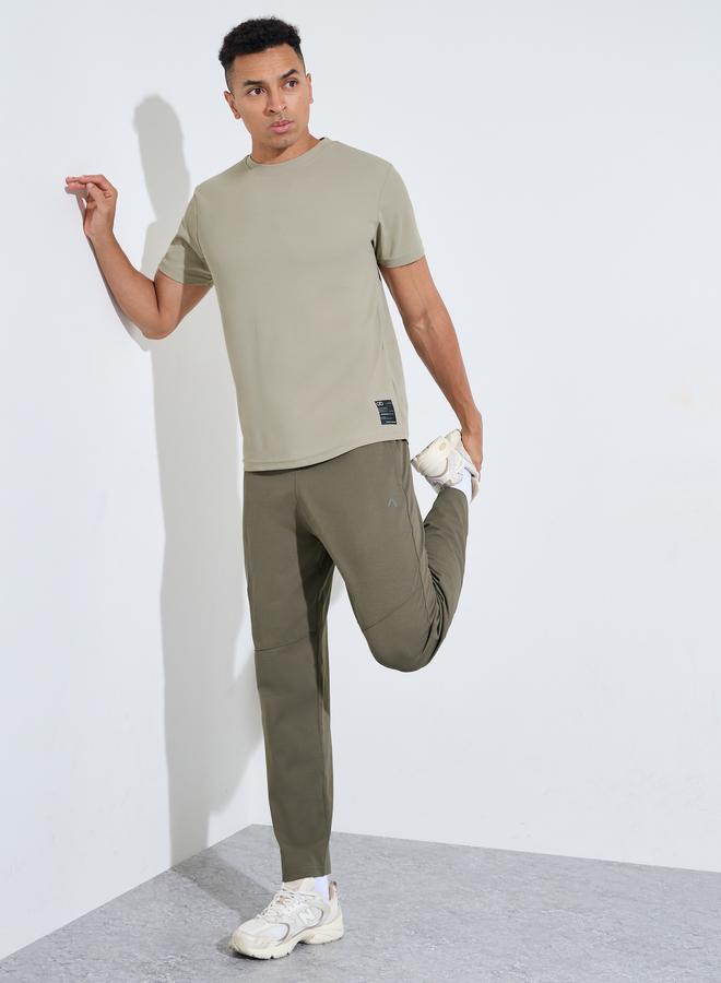 Styli Olive Solid Pocket Details Mid-Rise Activewear Track Pants - Image 2