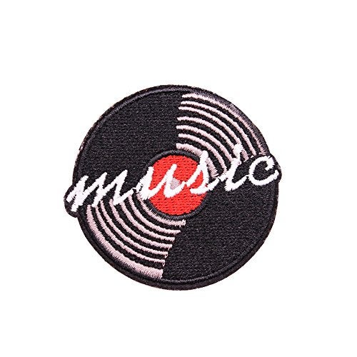 U-Sky Sew or Iron on Embroidered Patches | Vinyl Record & Headphones Music Theme Design | Retro Musical Lovers Enthusiasts DJs | Jackets Backpacks Jeans Vest | 3"x2.9" 3 Different Designs 3PCs Pack - Image 3