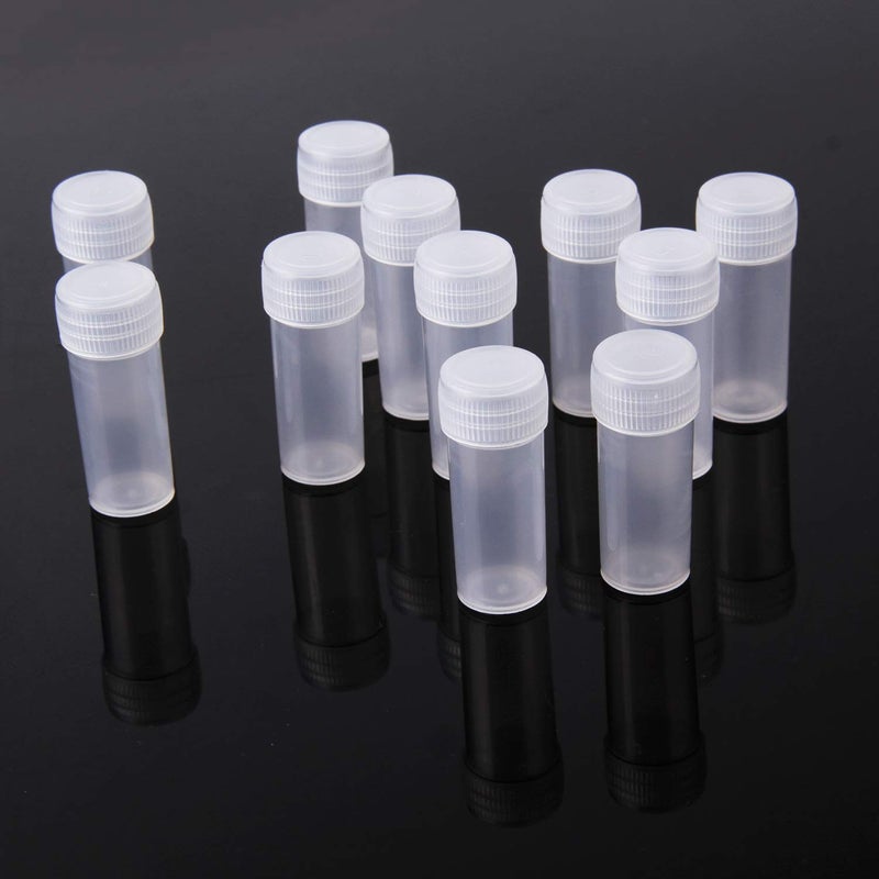 HRLORKC 100Pcs 5ML Small Pill Plastic Containers Empty Pill Bottles Sample Bottles Vial Test Tube with Caps by HRLORKC  - Image 3