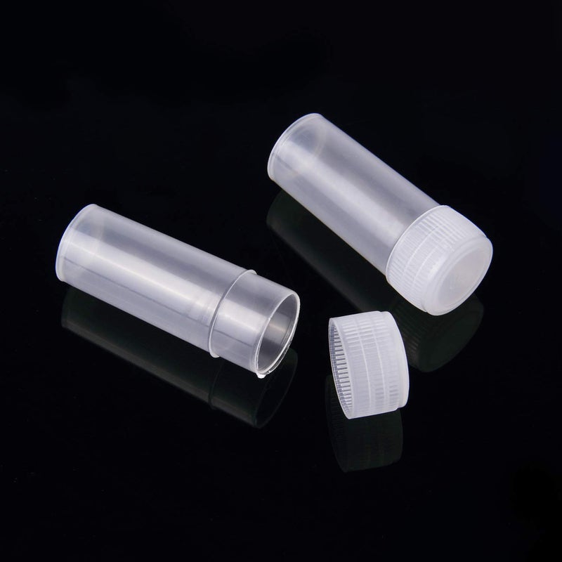HRLORKC 100Pcs 5ML Small Pill Plastic Containers Empty Pill Bottles Sample Bottles Vial Test Tube with Caps by HRLORKC  - Image 4