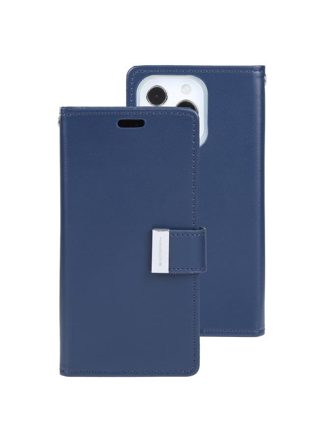 The Bros Case For iPhone 14 Pro Max RICH DIARY Crazy Horse Texture Leather Case