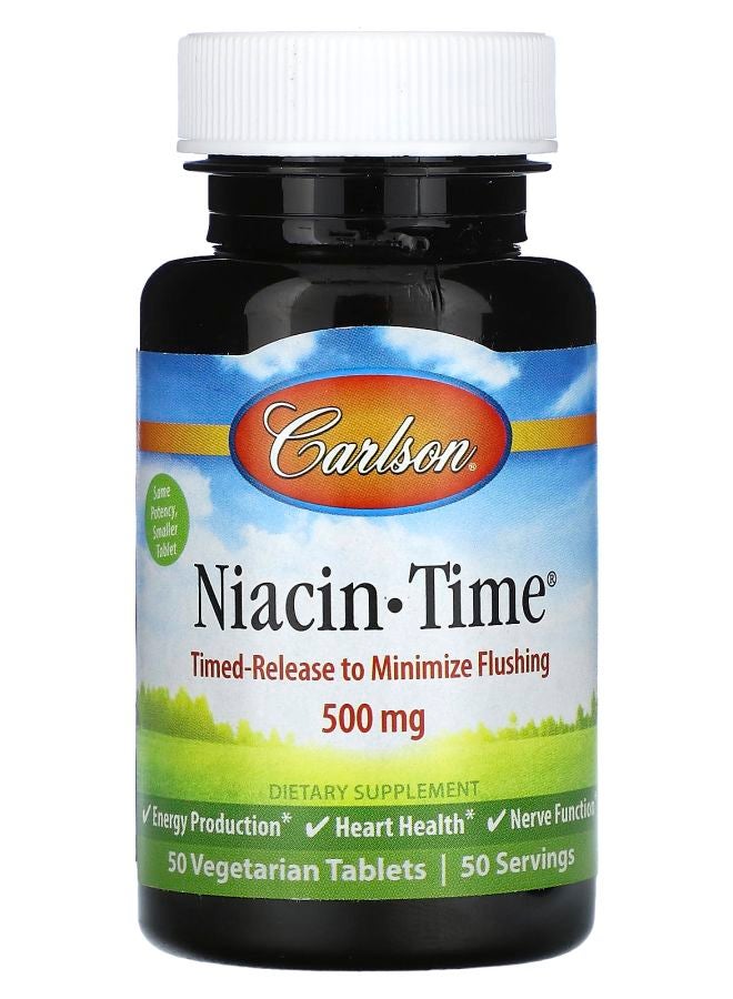 Niacin-Time 500 mg 50 Vegetarian Tablets