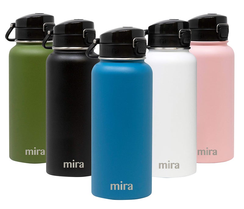 MIRA 32 oz Insulated Water Bottle - Stainless Steel Thermo with One-Touch Quick-Open Spout - Double Wall Hot & Cold (24Hr Cold/12Hr Hot) - Hawaiian Blue - Image 1