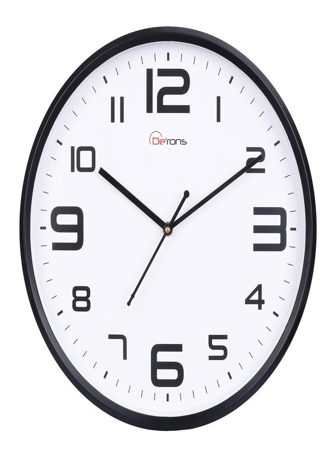 De'rons De’rons 12 Inches Step Movement Quartz Round Poster Design Plastic Wall Clock for Home Kitchen Bedroom Hall Living Room Office (DC-125BFF-White) - Image 1